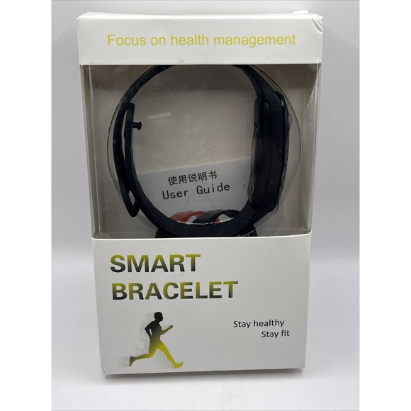 Fitness Tracker Smart Bracelet Activity/Sleep Monitor Bluetooth w/ Box & Charger - Picture 1 of 9